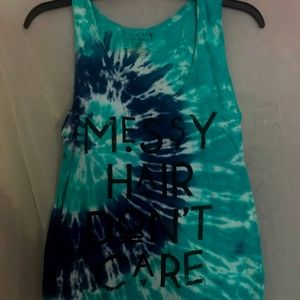 Messy Hair Don't Care tank top